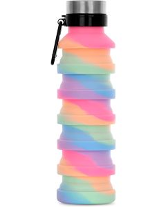 Happy Stripe Tie-Dye Collapsible Water Bottle-2